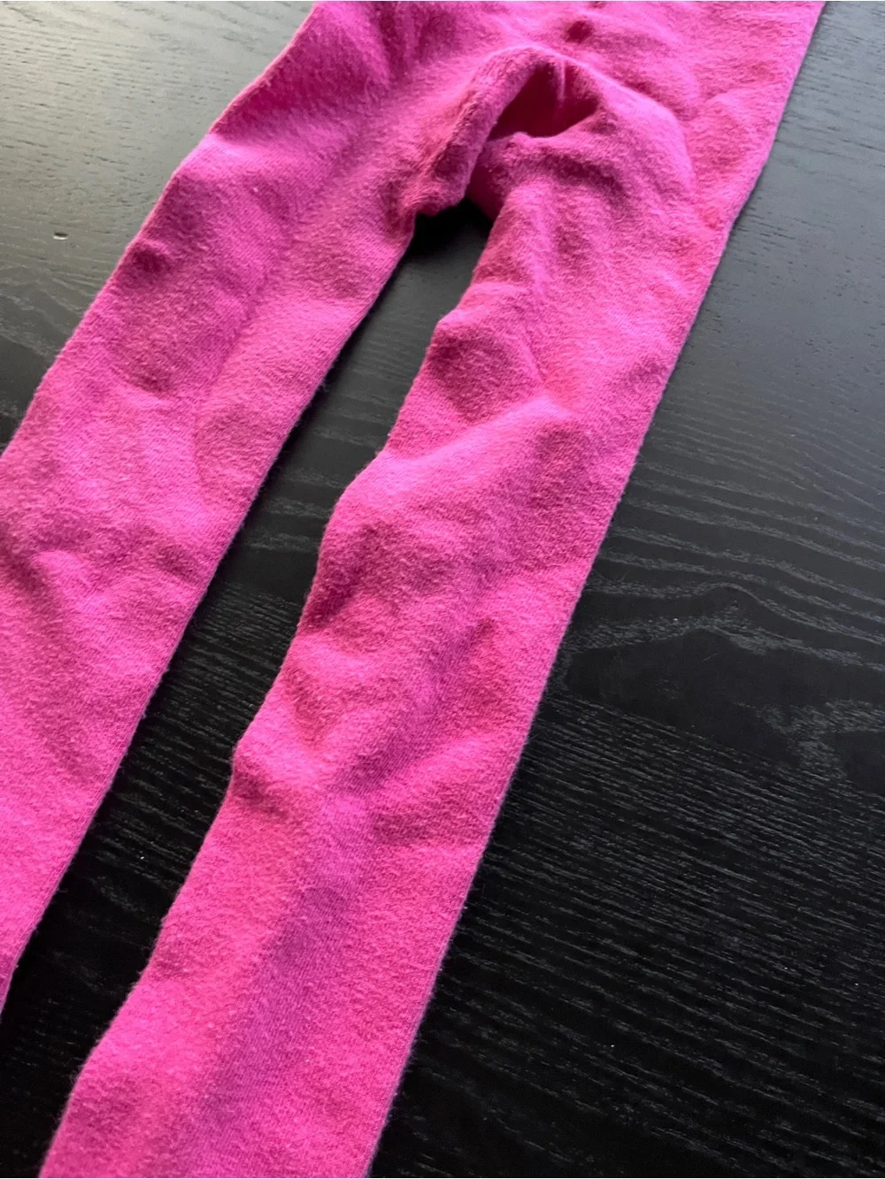 Pink Knit Tights Stockings Size 7-10 Kids Girls Footed Elastic Waist